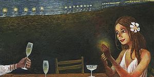 immagine donna a lume di candela sul mare
